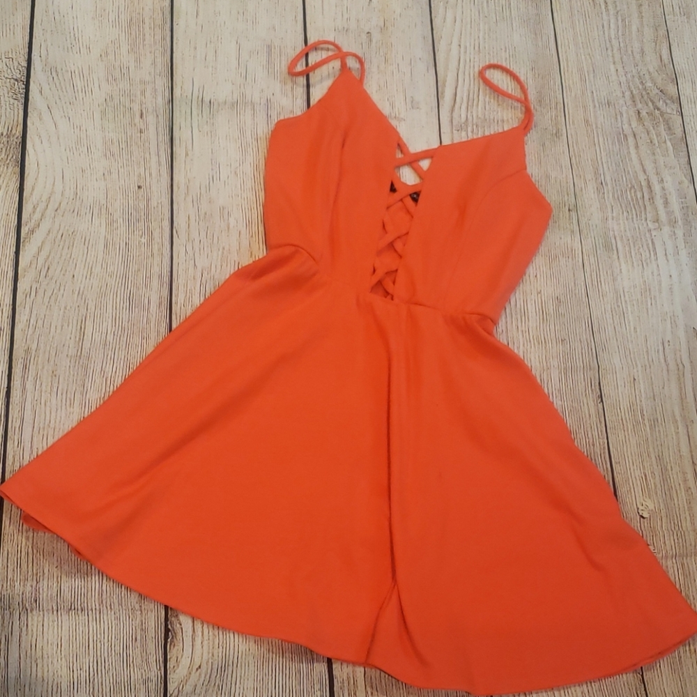 Foreign exchange Spring dress Orange Spaghetti st